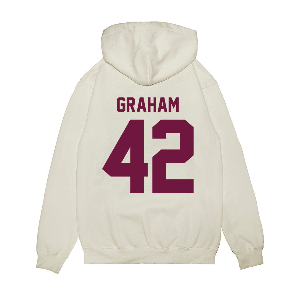Texas A&M - NCAA Football : Jackson Graham - Vintage Helmet Premium Hooded Sweatshirt-1