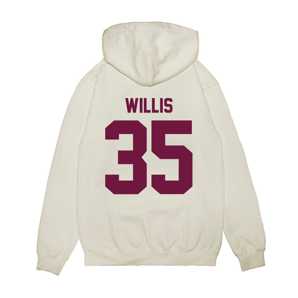 Texas A&M - NCAA Football : Isaiah Willis - Vintage Helmet Premium Hooded Sweatshirt-1