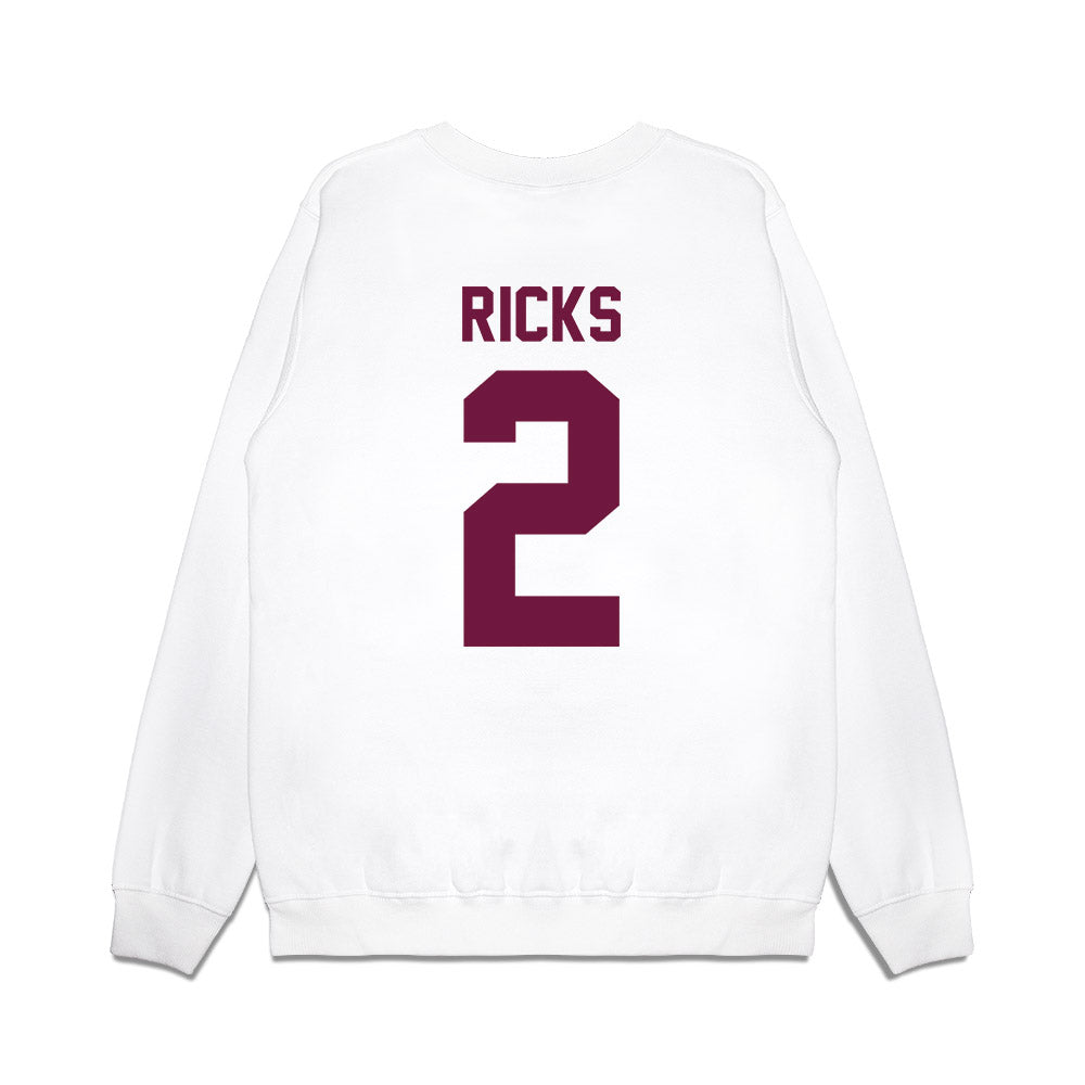 Texas A&M - NCAA Football : Dezz Ricks - Vintage Helmet Premium Crewneck Sweatshirt-1