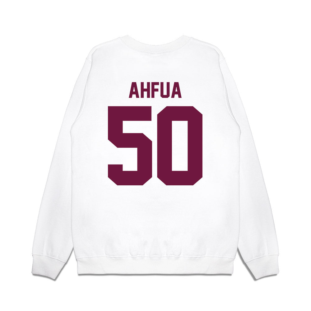 Texas A&M - NCAA Football : Isendre Ahfua - Vintage Helmet Premium Crewneck Sweatshirt-1