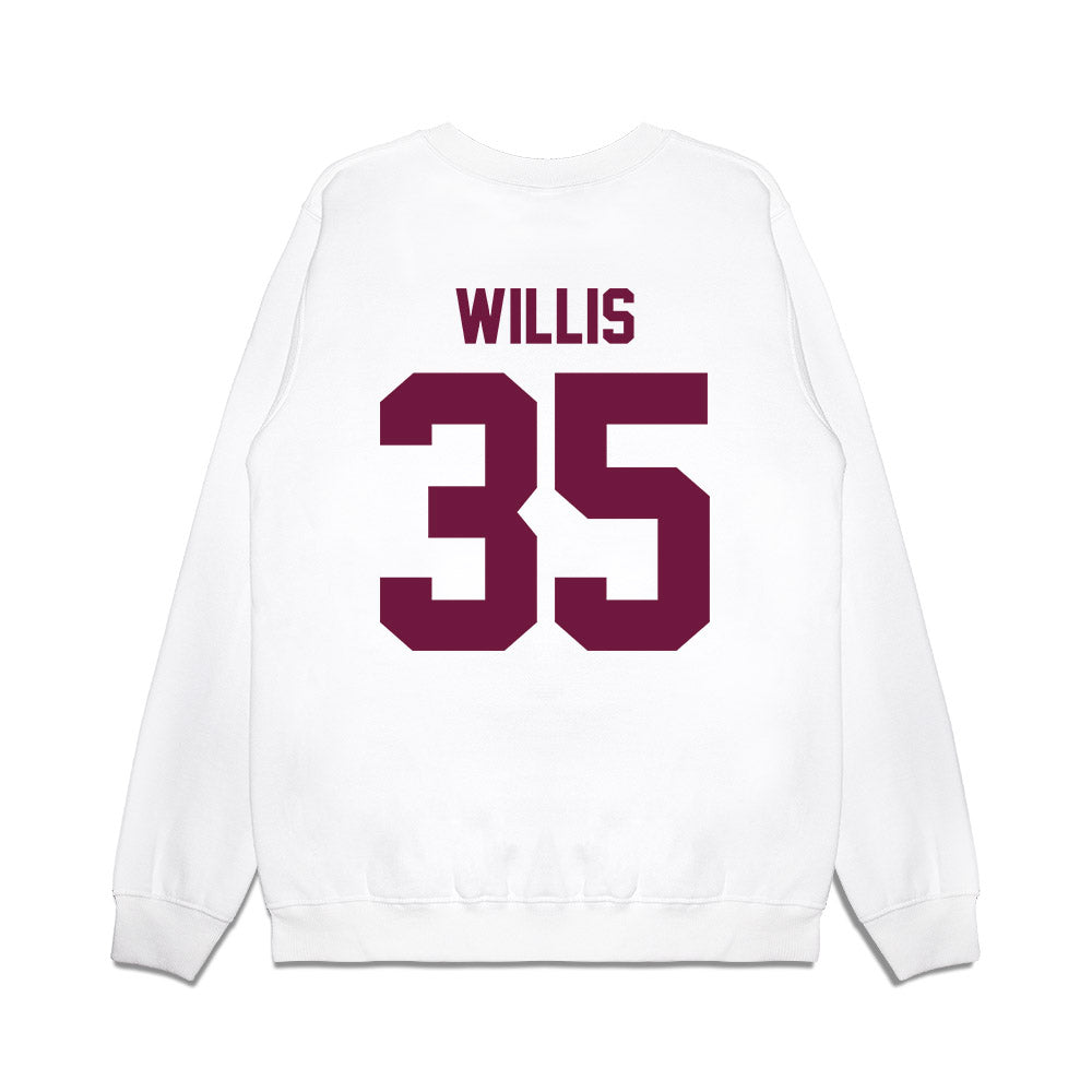Texas A&M - NCAA Football : Isaiah Willis - Vintage Helmet Premium Crewneck Sweatshirt-1