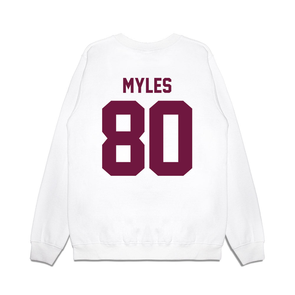 Texas A&M - NCAA Football : Jerome Myles - Vintage Helmet Premium Crewneck Sweatshirt-1