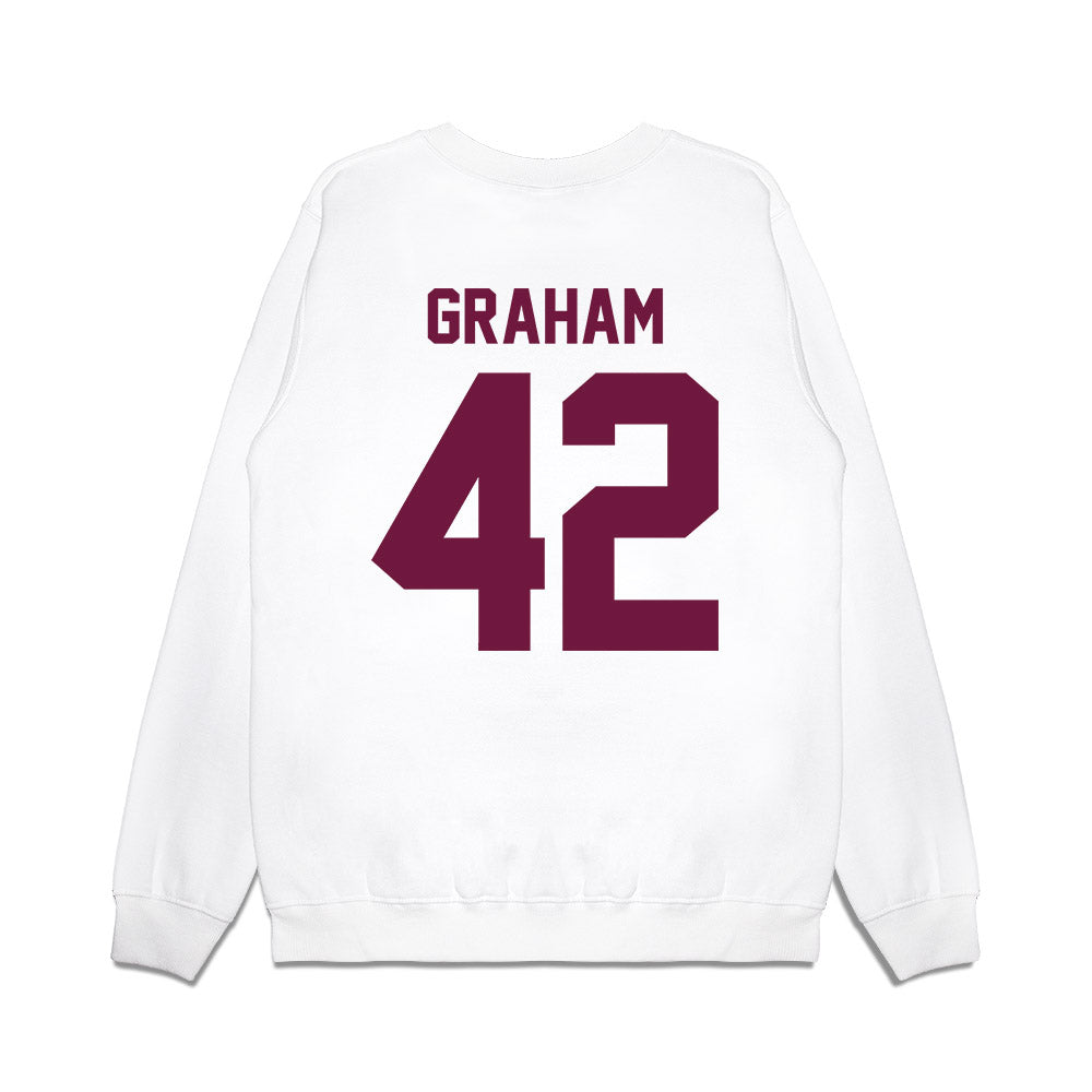 Texas A&M - NCAA Football : Jackson Graham - Vintage Helmet Premium Crewneck Sweatshirt-1