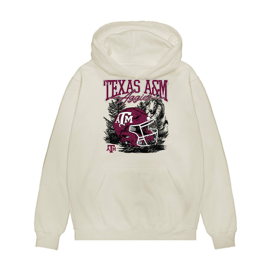 Texas A&M - NCAA Football : Reuben Fatheree II - Vintage Helmet Premium Hooded Sweatshirt-0