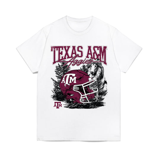 Texas A&M - NCAA Football : Liam Padron - Vintage Helmet Comfort Colors T-Shirt-0