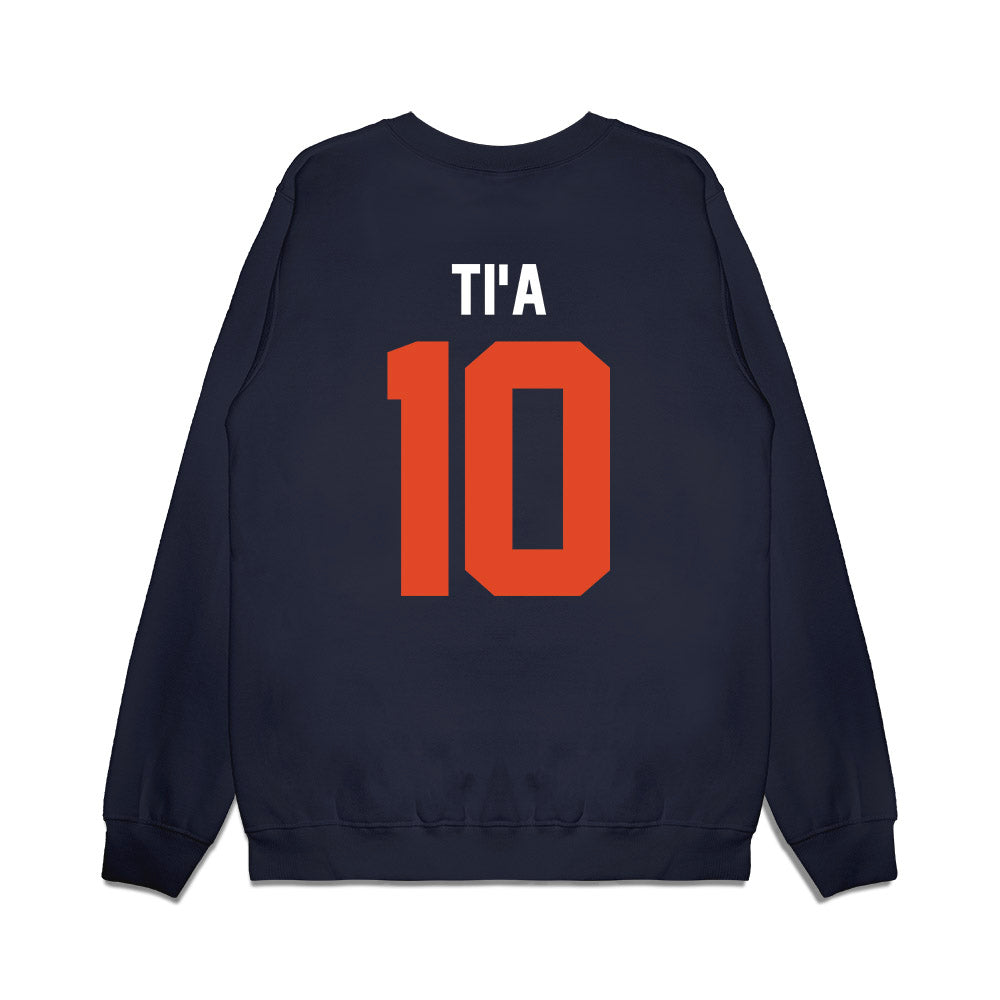 Oregon State - NCAA Football : Tristan Ti'a - Vintage Helmet Premium Crewneck Sweatshirt-1