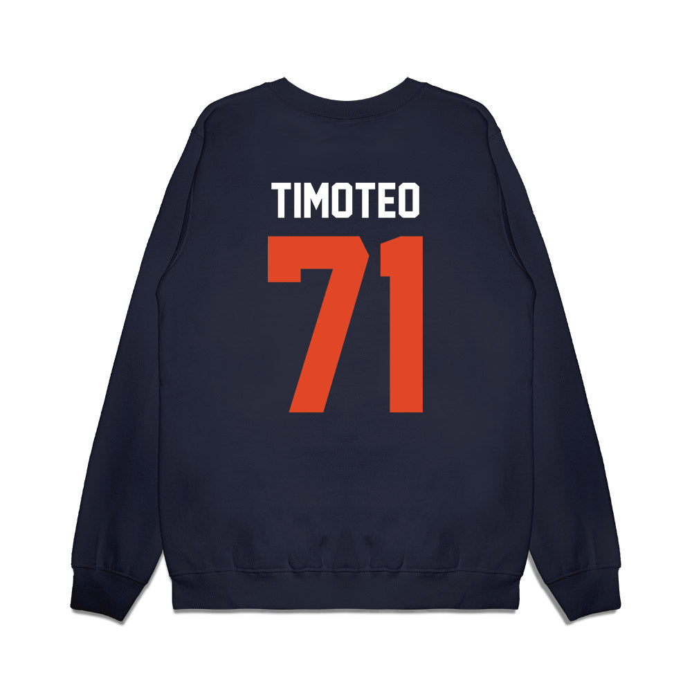Oregon State - NCAA Football : Josiah Timoteo - Vintage Helmet Premium Crewneck Sweatshirt-1