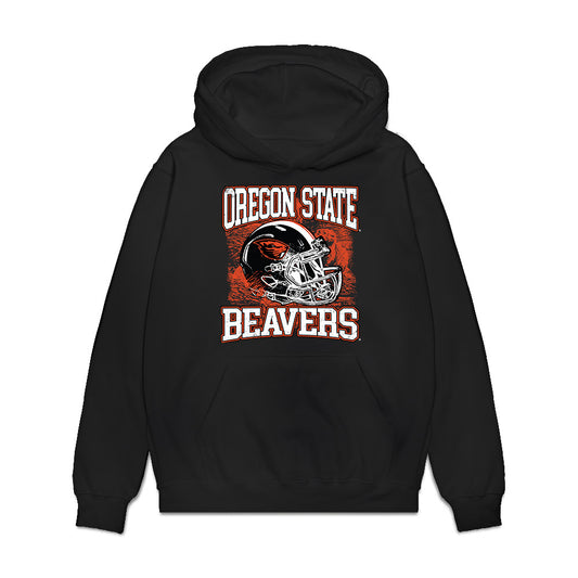 Oregon State - NCAA Football : Milan Clark - Vintage Helmet Premium Hooded Sweatshirt-0