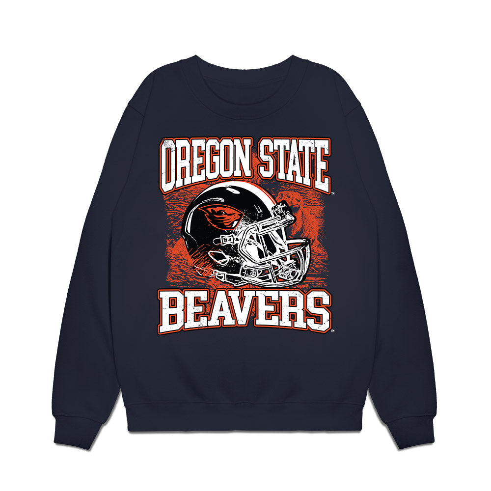 Oregon State - NCAA Football : Tetsuta Tsuyumine - Vintage Helmet Premium Crewneck Sweatshirt-0