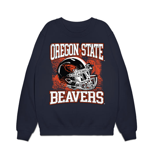 Oregon State - NCAA Football : Luke Levengood - Vintage Helmet Premium Crewneck Sweatshirt-0
