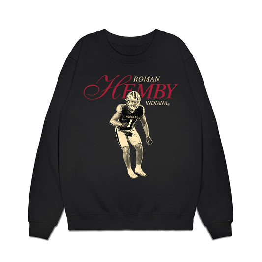Indiana - NCAA Football : Roman Hemby - Legacy Premium Crewneck Sweatshirt-0