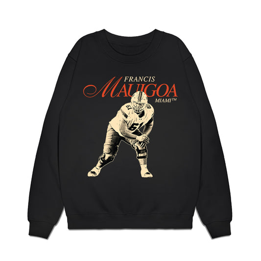 Miami - NCAA Football : Francis Mauigoa - Legacy Premium Crewneck Sweatshirt-0