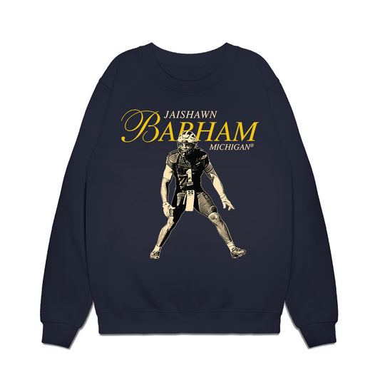 Michigan - NCAA Football : Jaishawn Barham - Legacy Premium Crewneck Sweatshirt-0