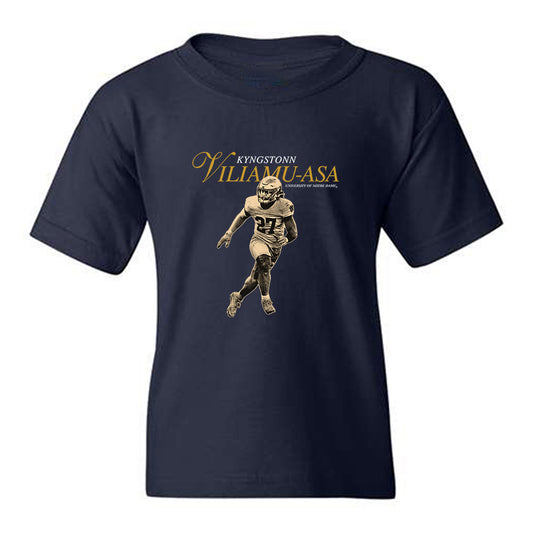 Notre Dame - NCAA Football : Kyngstonn Viliamu-Asa - Legacy Youth T-Shirt-0