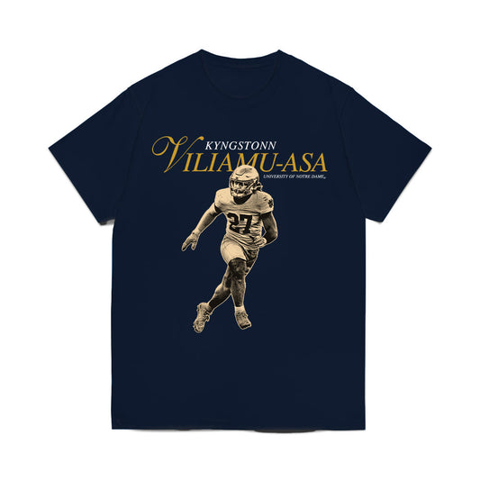 Notre Dame - NCAA Football : Kyngstonn Viliamu-Asa - Legacy Comfort Colors T-Shirt-0