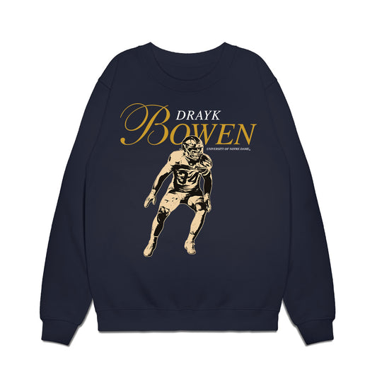 Notre Dame - NCAA Football : Drayk Bowen - Legacy Premium Crewneck Sweatshirt-0