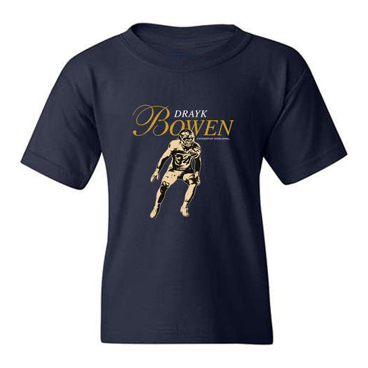Notre Dame - NCAA Football : Drayk Bowen - Legacy Youth T-Shirt-0