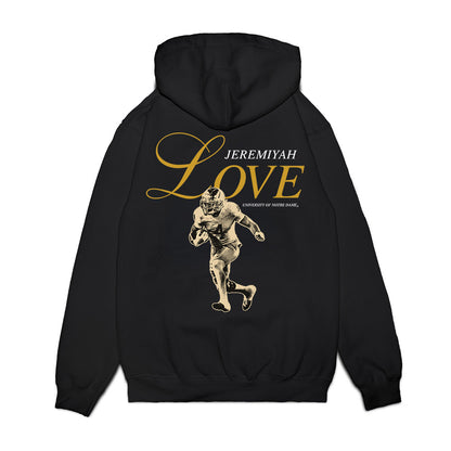 Notre Dame - NCAA Football : Jeremiyah Love - Legacy Premium Hooded Sweatshirt-1