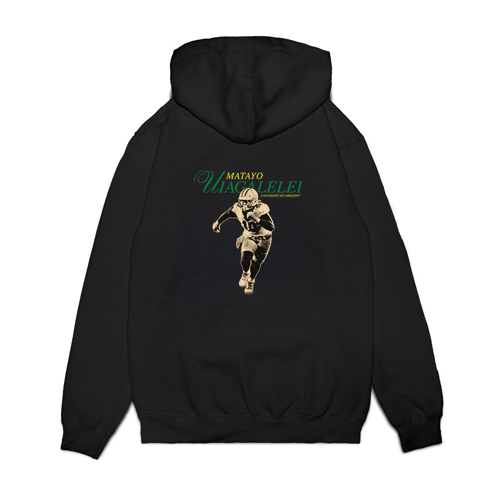 Oregon - NCAA Football : Matayo Uiagalelei - Legacy Premium Hooded Sweatshirt-1