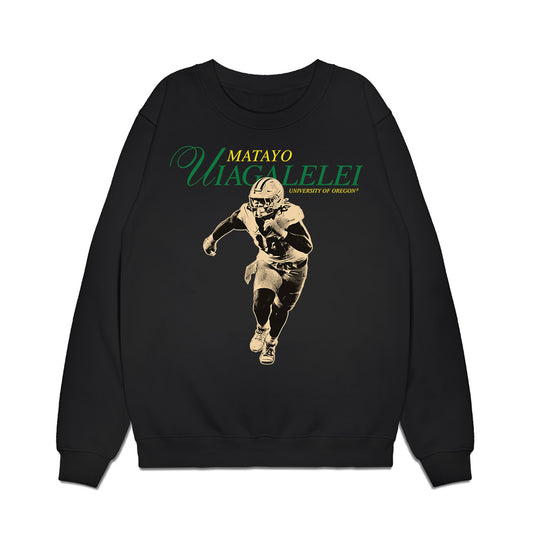 Oregon - NCAA Football : Matayo Uiagalelei - Legacy Premium Crewneck Sweatshirt-0