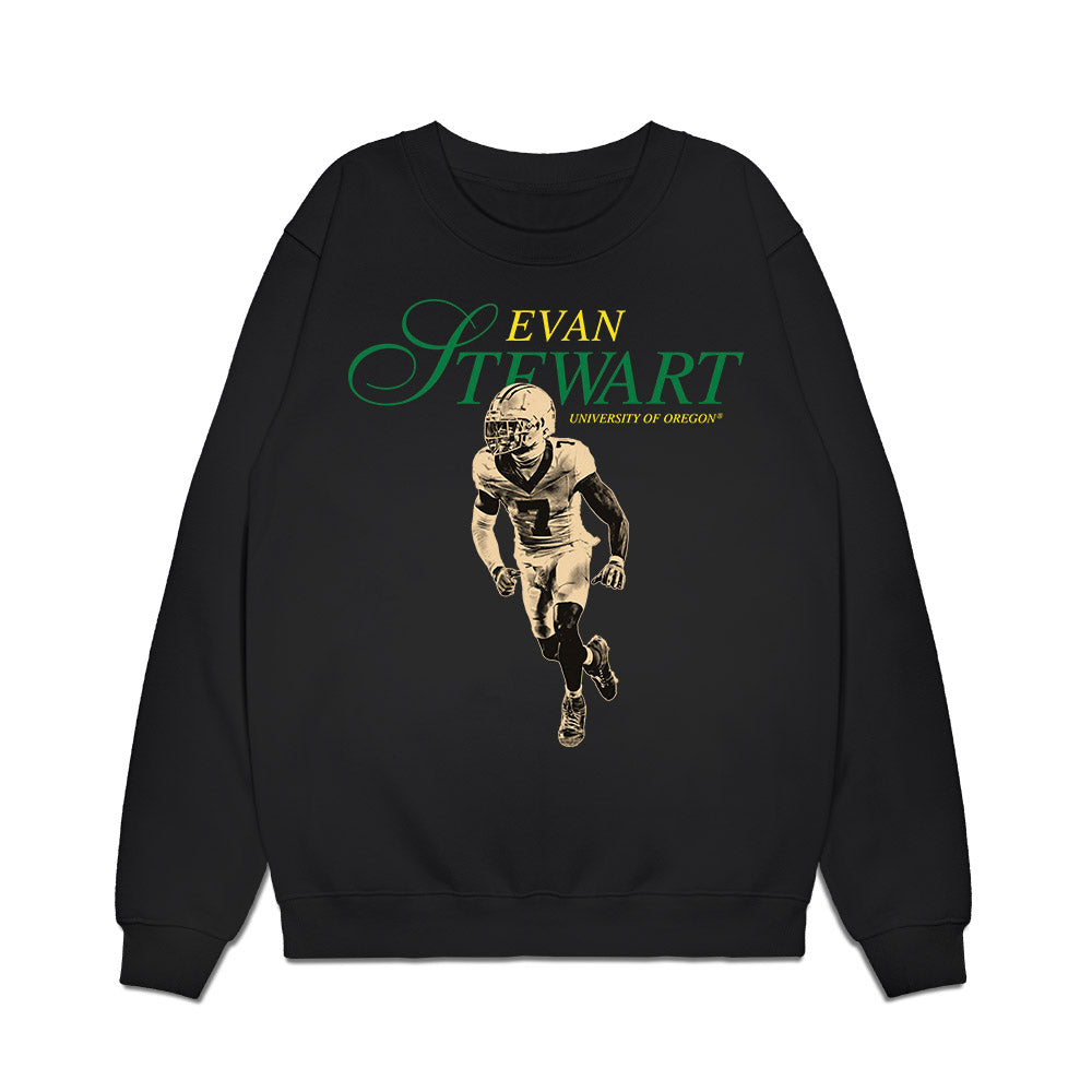 Oregon - NCAA Football : Evan Stewart - Legacy Premium Crewneck Sweatshirt-0