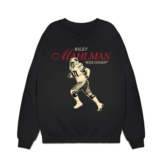 Wisconsin - NCAA Football : Riley Mahlman - Legacy Premium Crewneck Sweatshirt-0