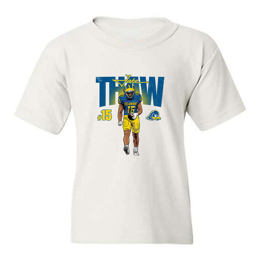 Delaware - NCAA Football : Jake Thaw - Caricature Youth T-Shirt-0