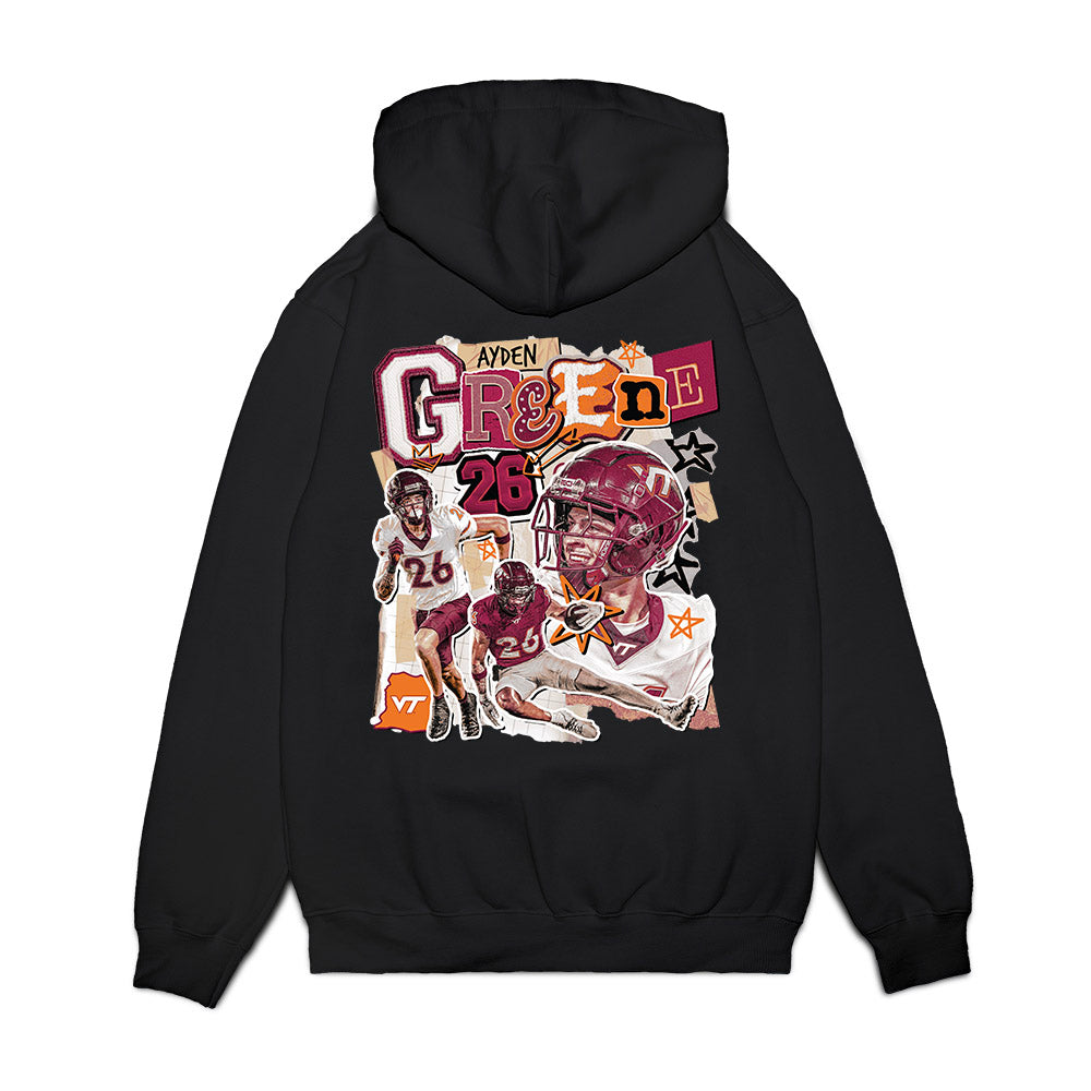 Virginia Tech - NCAA Football : Ayden Greene - Collage Premium Hooded Sweatshirt-1