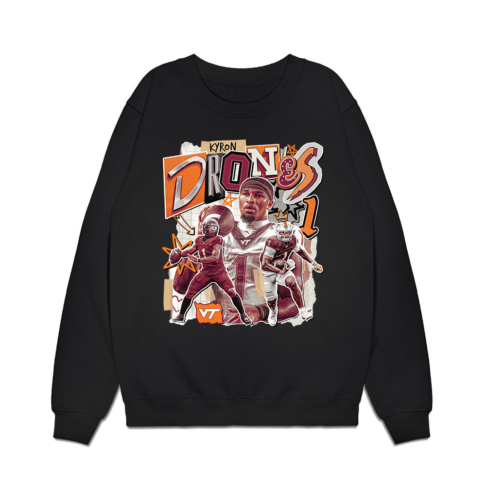 Virginia Tech - NCAA Football : Kyron Drones - Collage Premium Crewneck Sweatshirt-0