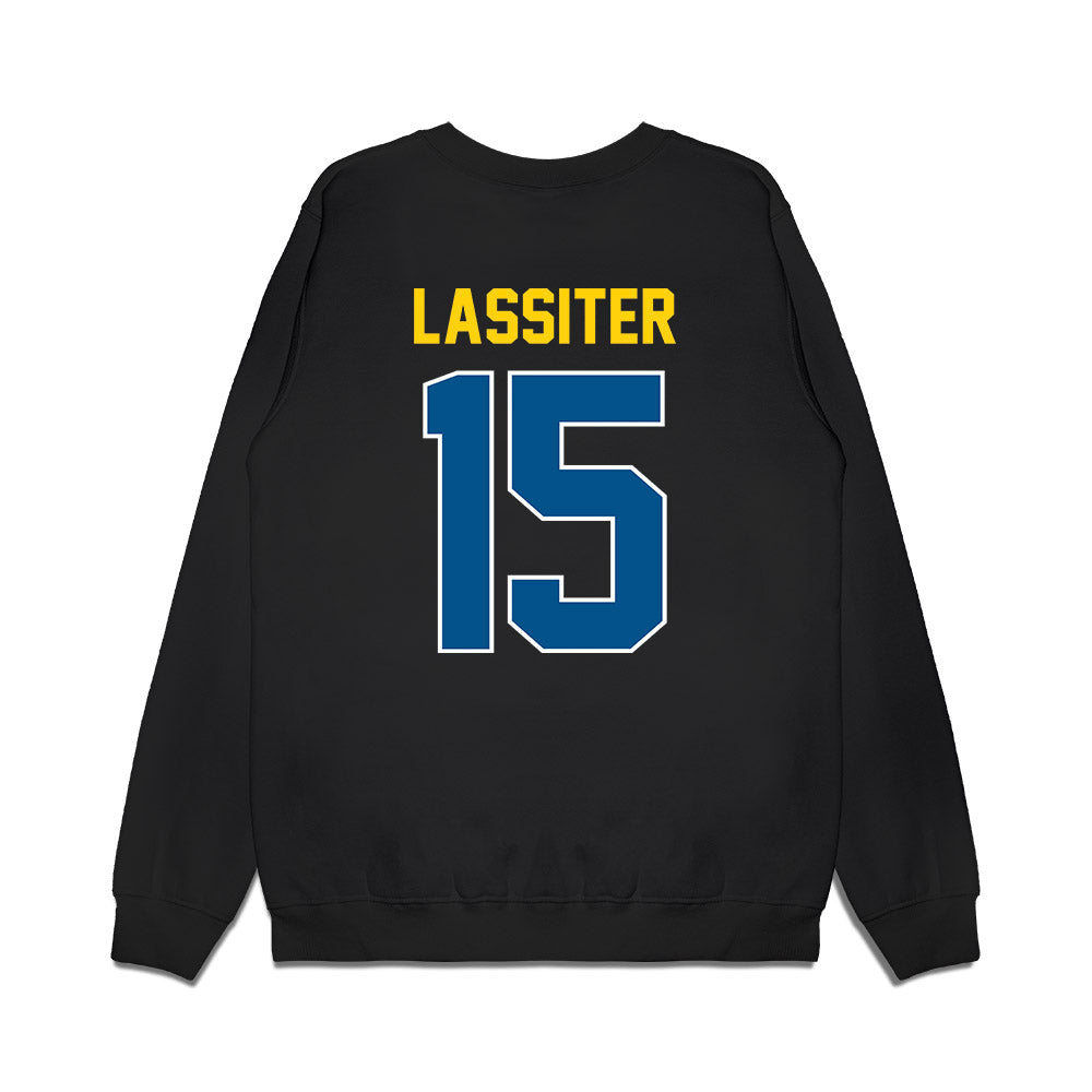 Delaware - NCAA Football : Gevaris Lassiter - Vintage Helmet Premium Crewneck Sweatshirt-1