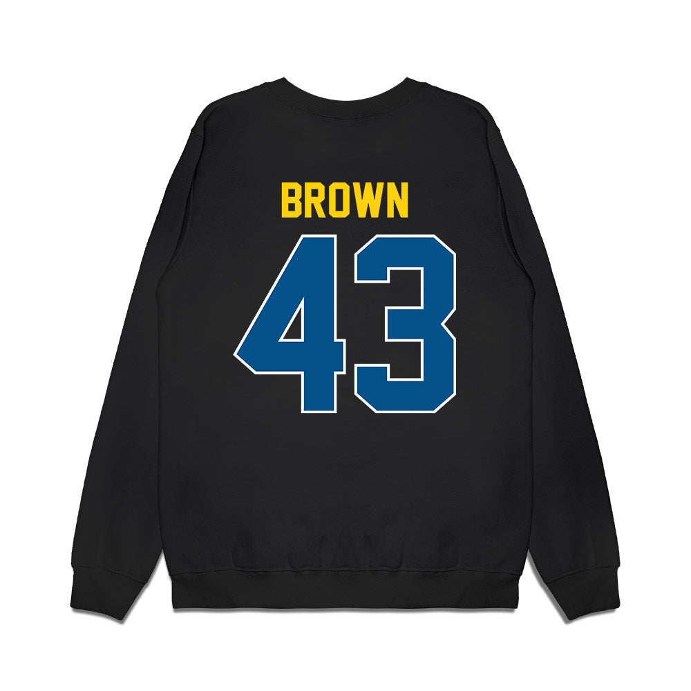 Delaware - NCAA Football : Luke Brown - Vintage Helmet Premium Crewneck Sweatshirt-1