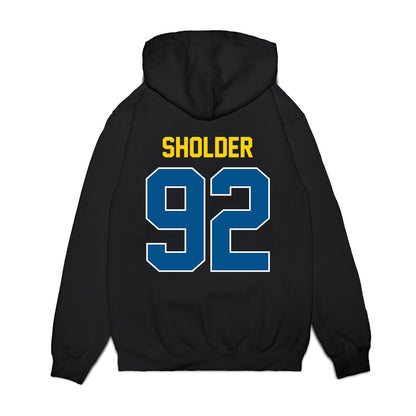 Delaware - NCAA Football : Sky Sholder - Vintage Helmet Premium Hooded Sweatshirt-1