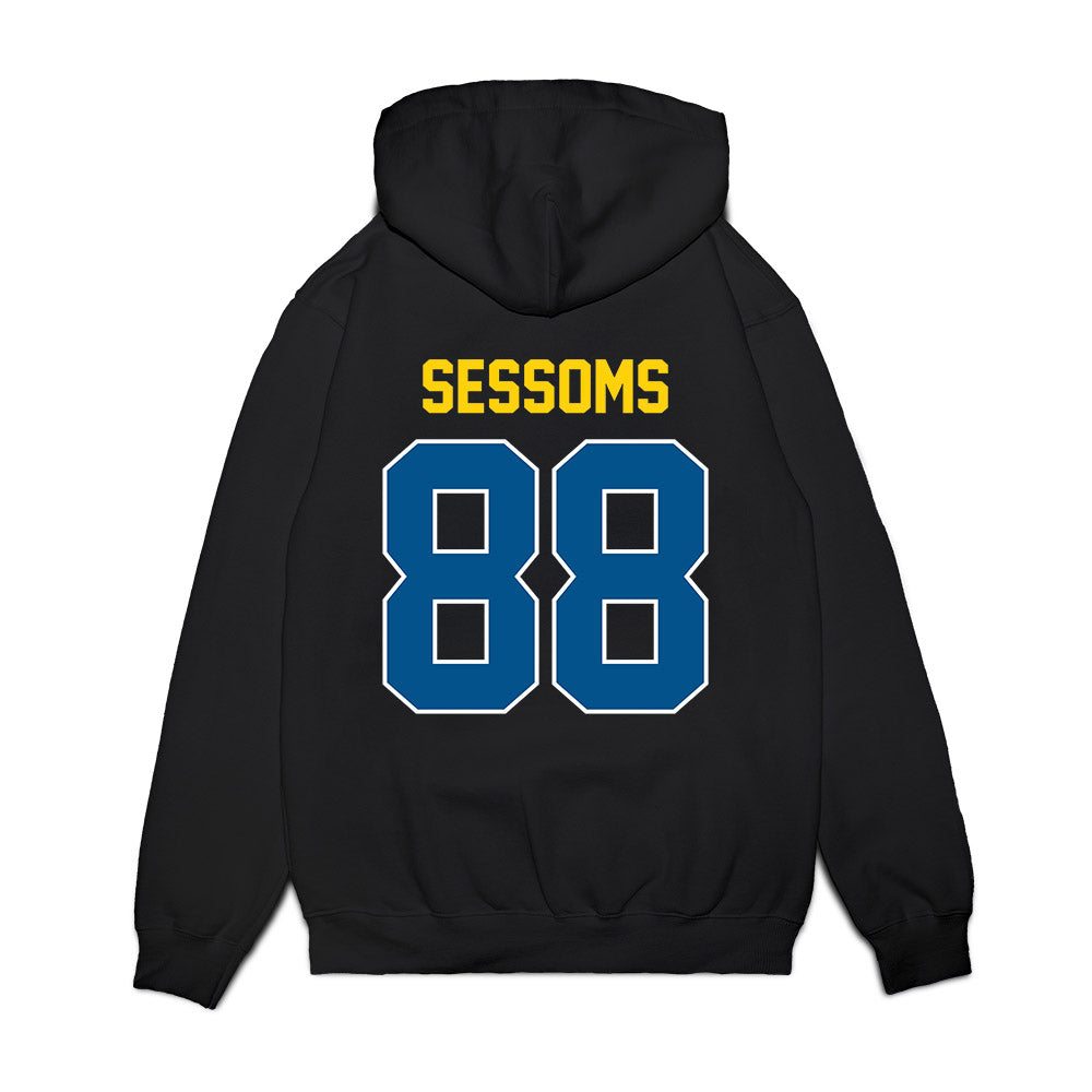Delaware - NCAA Football : Elijah Sessoms - Vintage Helmet Premium Hooded Sweatshirt-1