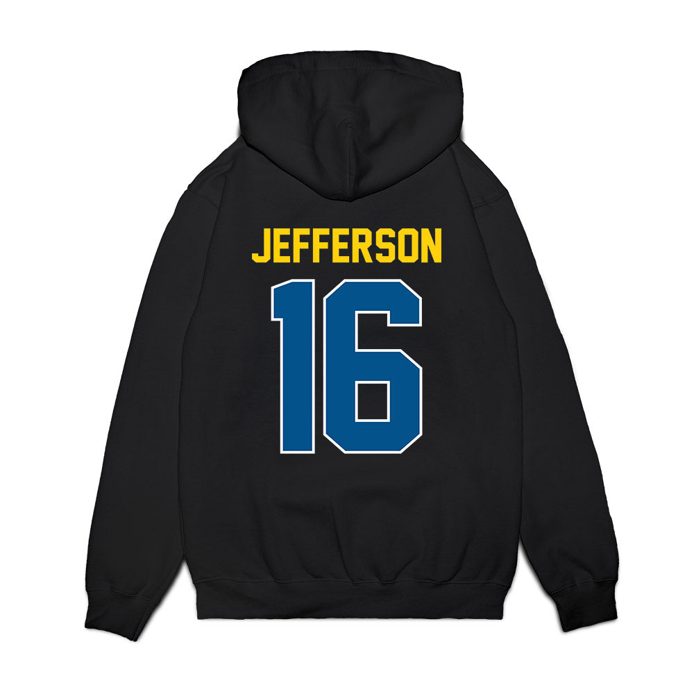 Delaware - NCAA Football : Noah Jefferson - Vintage Helmet Premium Hooded Sweatshirt-1