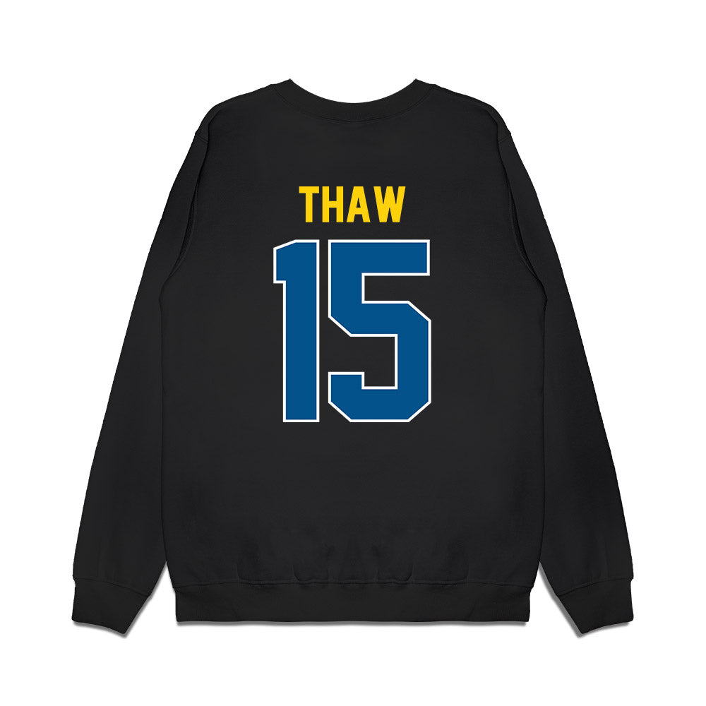 Delaware - NCAA Football : Jake Thaw - Vintage Helmet Premium Crewneck Sweatshirt-1