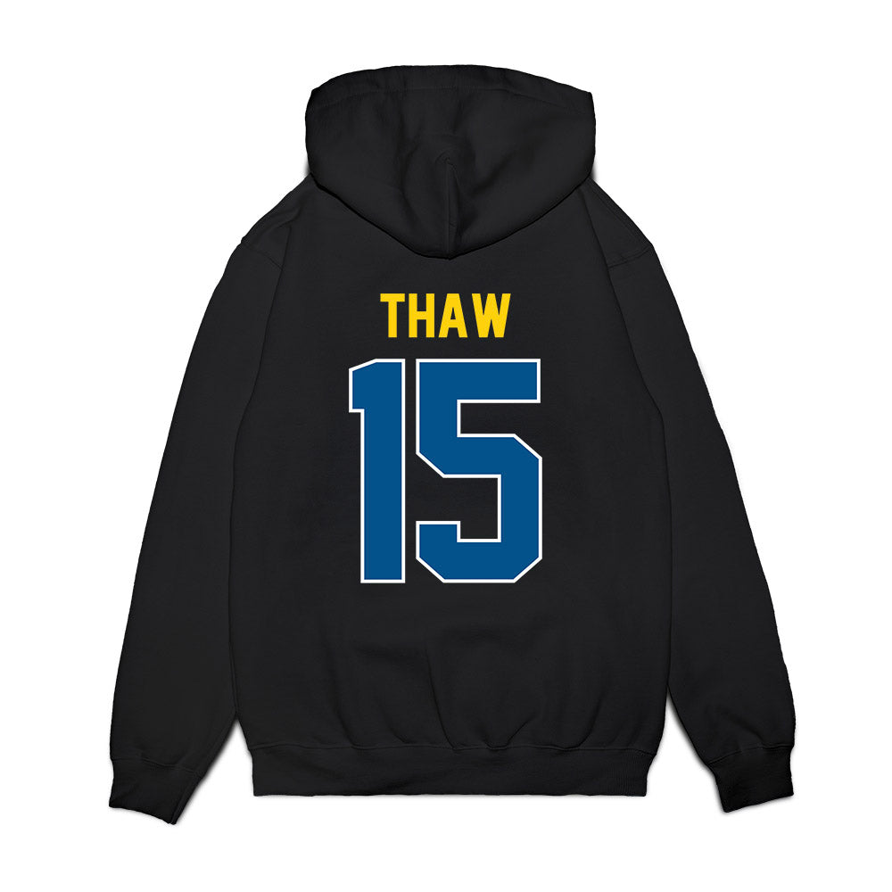 Delaware - NCAA Football : Jake Thaw - Vintage Helmet Premium Hooded Sweatshirt-1