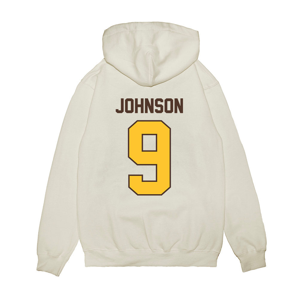 Wyoming - NCAA Football : Brayden Johnson - Vintage Helmet Premium Hooded Sweatshirt-1