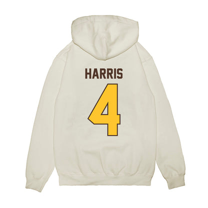 Wyoming - NCAA Football : Damashja Harris - Vintage Helmet Premium Hooded Sweatshirt-1