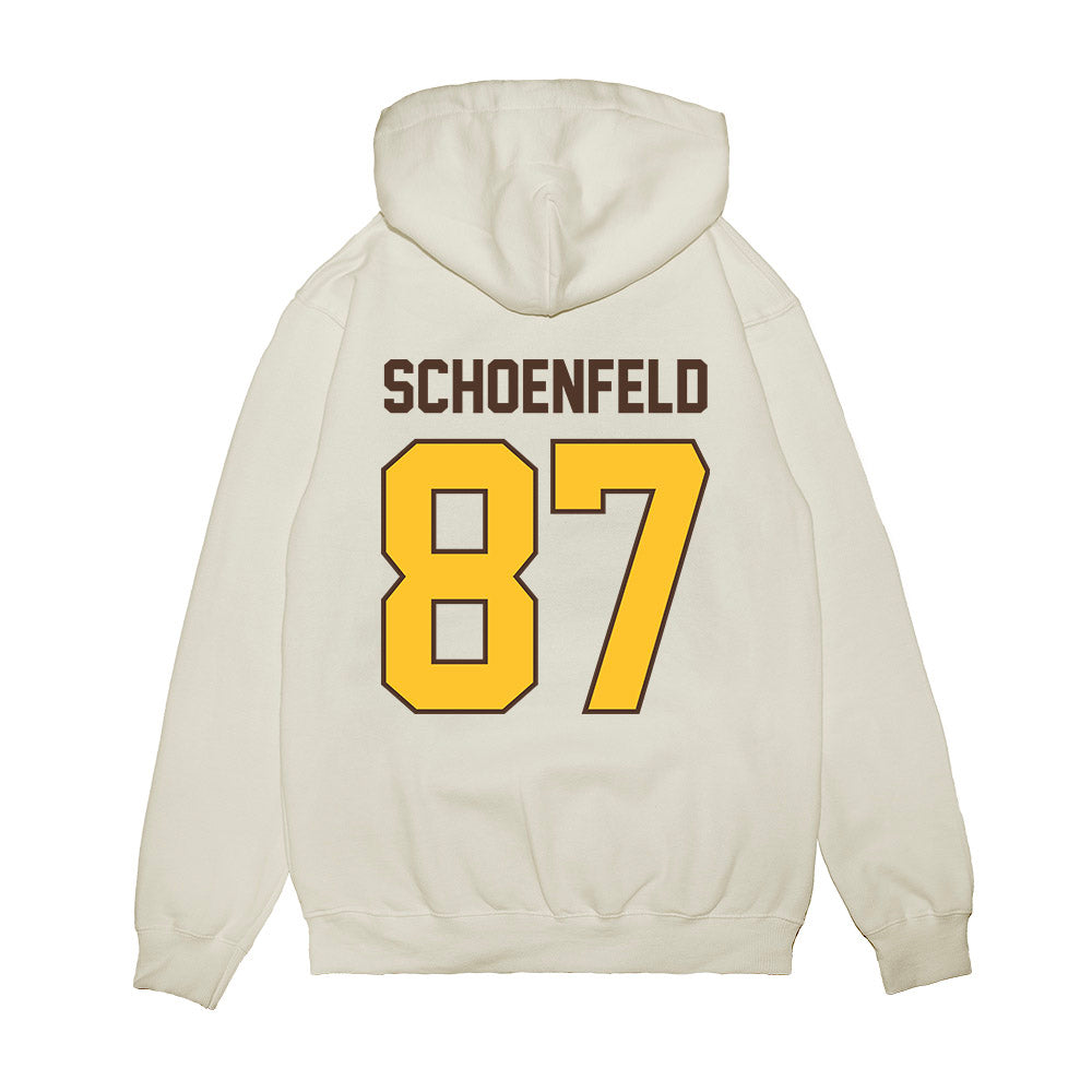 Wyoming - NCAA Football : Isaac Schoenfeld - Vintage Helmet Premium Hooded Sweatshirt-1