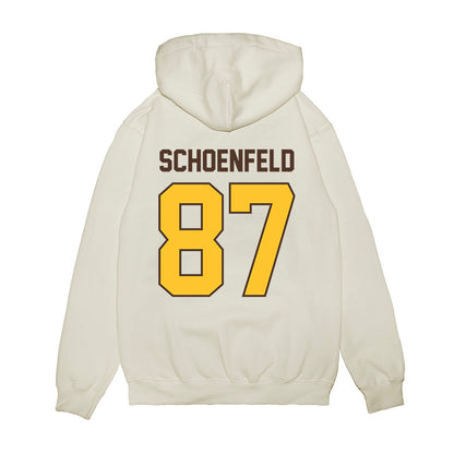 Wyoming - NCAA Football : Isaac Schoenfeld - Vintage Helmet Premium Hooded Sweatshirt-1