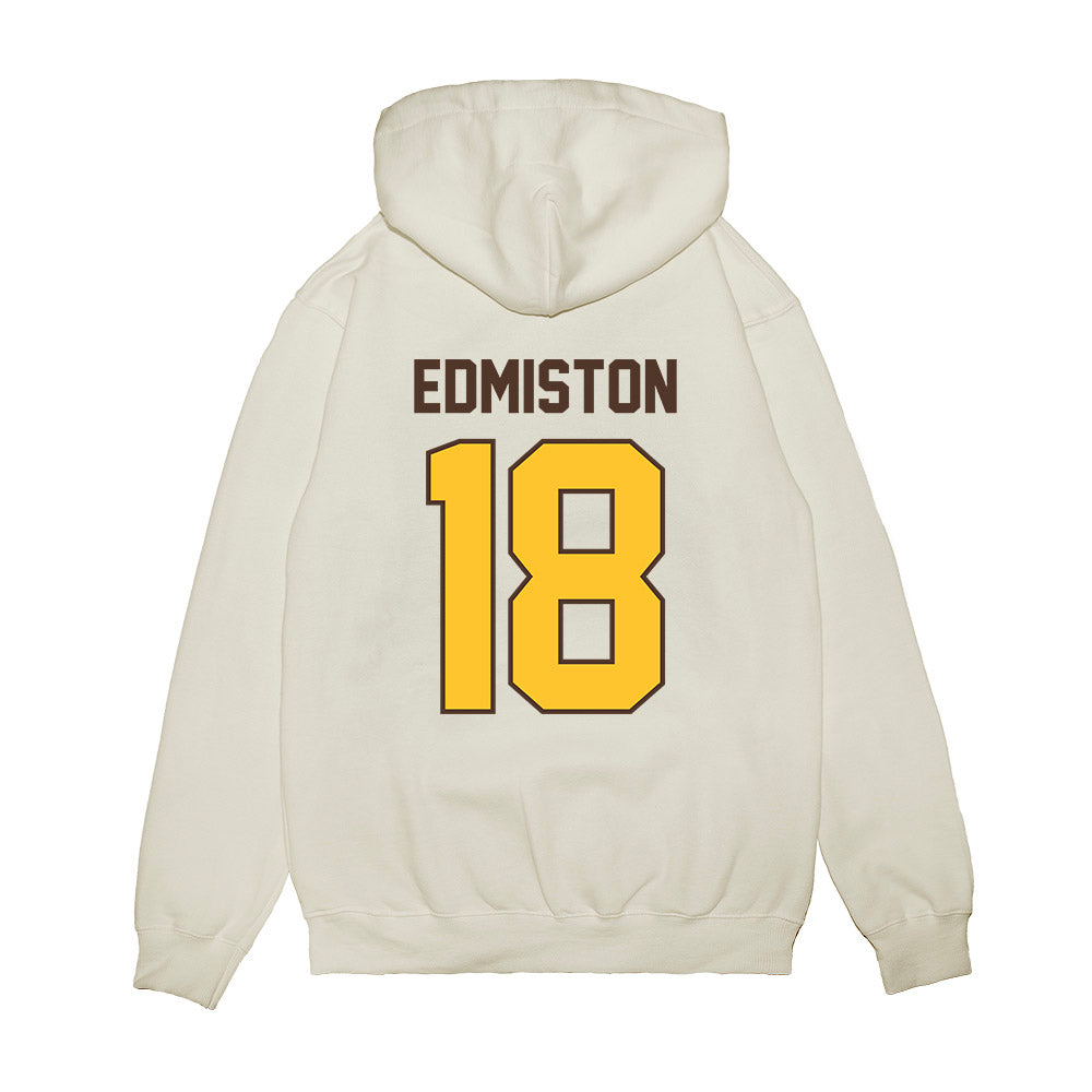 Wyoming - NCAA Football : Bart Edmiston - Vintage Helmet Premium Hooded Sweatshirt-1