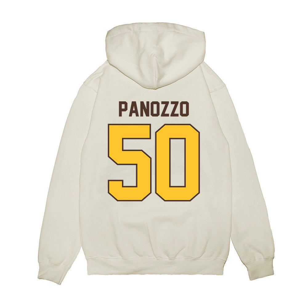 Wyoming - NCAA Football : Giovanni Panozzo - Vintage Helmet Premium Hooded Sweatshirt-1