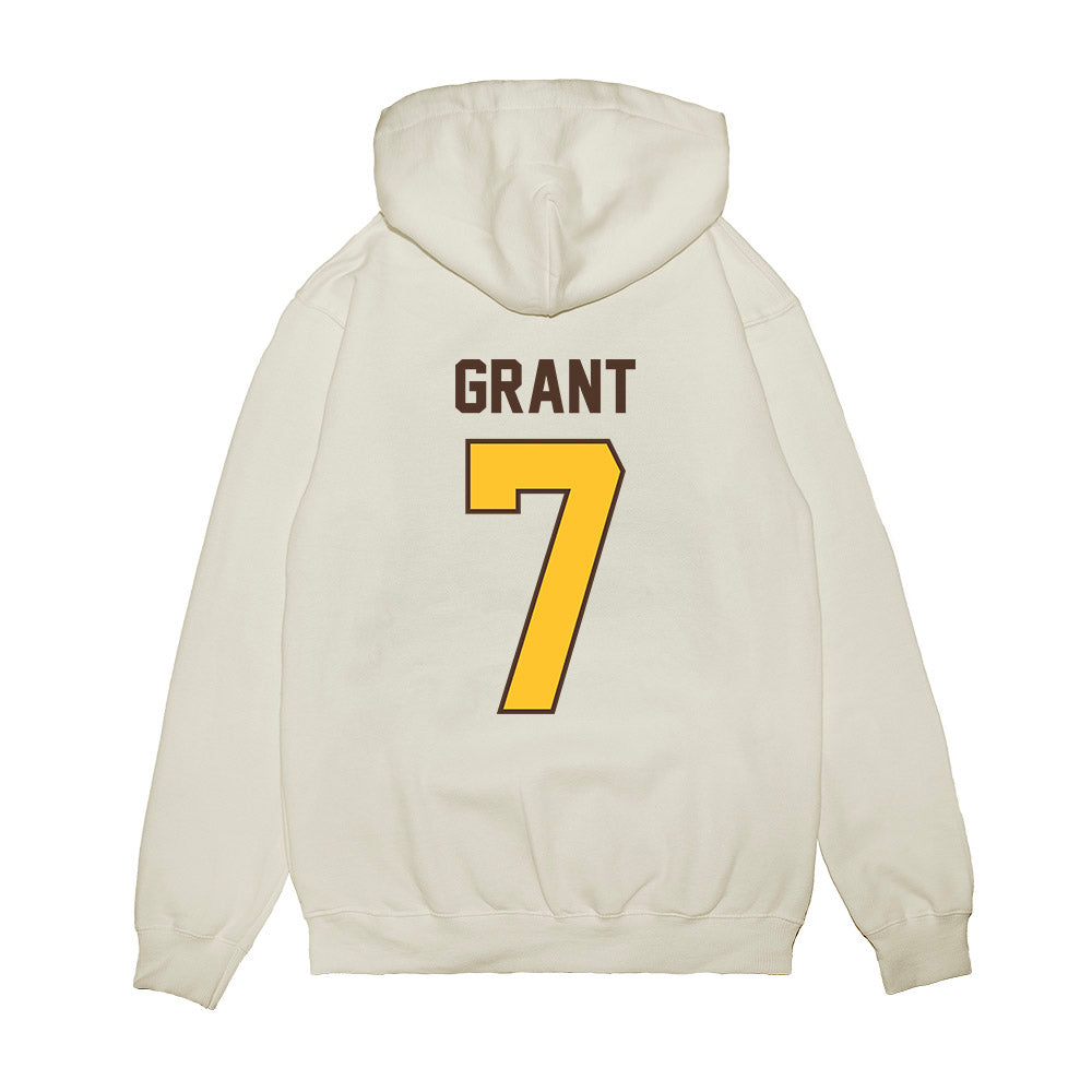 Wyoming - NCAA Football : Markie Grant - Vintage Helmet Premium Hooded Sweatshirt-1
