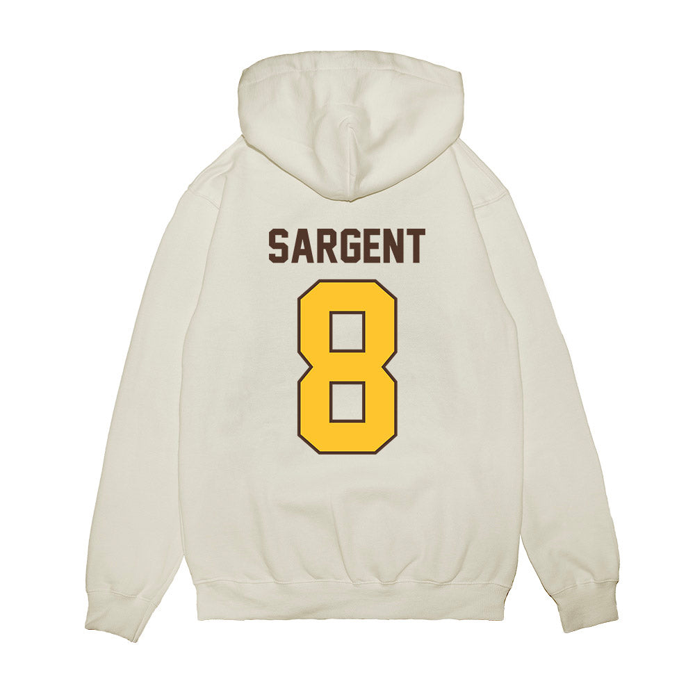 Wyoming - NCAA Football : Jaylen Sargent - Vintage Helmet Premium Hooded Sweatshirt-1