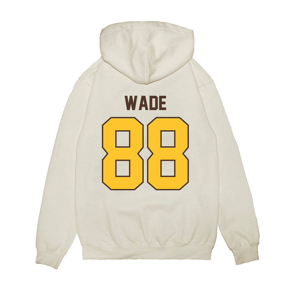 Wyoming - NCAA Football : Tell Wade - Vintage Helmet Premium Hooded Sweatshirt-1