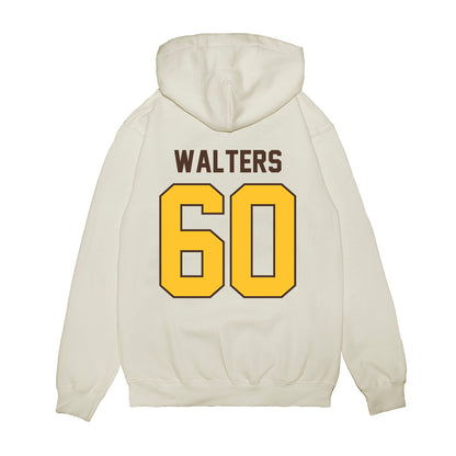 Wyoming - NCAA Football : Wyatt Walters - Vintage Helmet Premium Hooded Sweatshirt-1