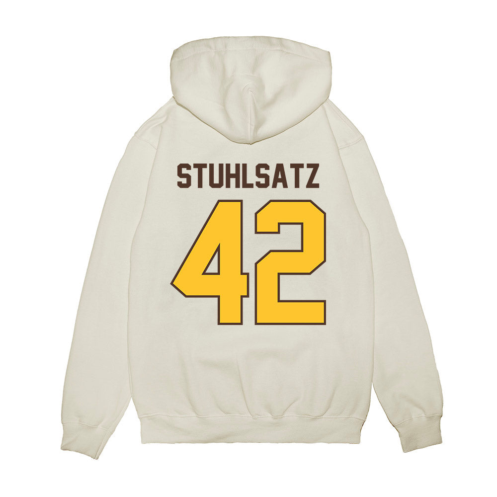 Wyoming - NCAA Football : Ethan Stuhlsatz - Vintage Helmet Premium Hooded Sweatshirt-1