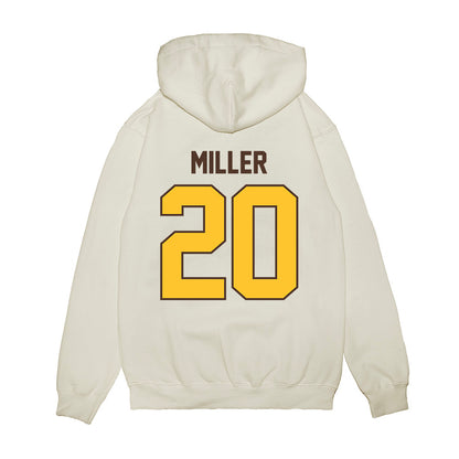 Wyoming - NCAA Football : Dainsus Miller - Vintage Helmet Premium Hooded Sweatshirt-1