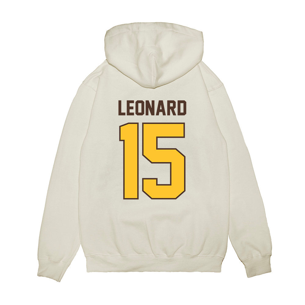 Wyoming - NCAA Football : David Leonard - Vintage Helmet Premium Hooded Sweatshirt-1