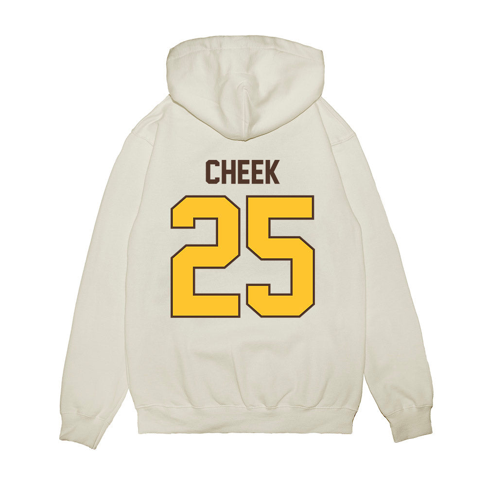 Wyoming - NCAA Football : Brooklyn Cheek - Vintage Helmet Premium Hooded Sweatshirt-1